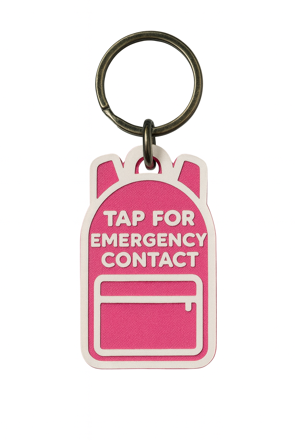 Porte-clé NFC “Tap For Emergency Contact” – Sécurité Enfant & École – Personnalisé avec prénom